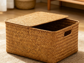 Small round seaweed basket, stackable fruit and vegetable rack for the kitchen