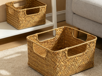 Straw woven vegetable rack, natural multi-purpose sundry basket