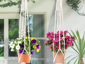 2-Pack Cotton Rope Beaded Plant Hanger (88.9cm)