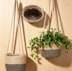 2-Pack Coffee Jute Hanging Planter