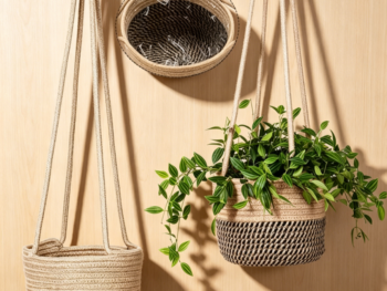 2-Pack Coffee Jute Hanging Planter