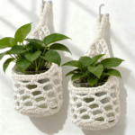Wall Macrame Planter for 10.2cm Pot (Ivory)