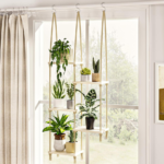 Wood Window Sill Hanging Plant Shelf
