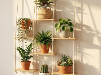 7-Tier Indoor Window Wood Plant Shelf