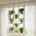 8-Tier Wood Window Sill Hanging Shelf