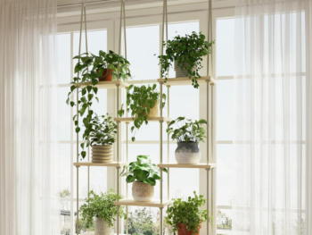8-Tier Wood Window Sill Hanging Shelf