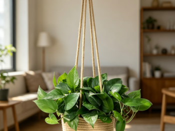Jute-Black Hanging Planter for 17.8cm Pot