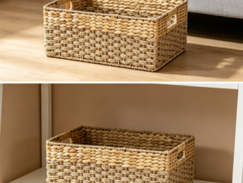 Large natural seaweed and willow basket, living room blanket basket