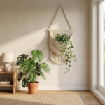 Cotton Rope Tassel Wall Storage Bag